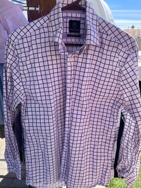 JACKSON Men’s Light Purple Grid Dress Shirt